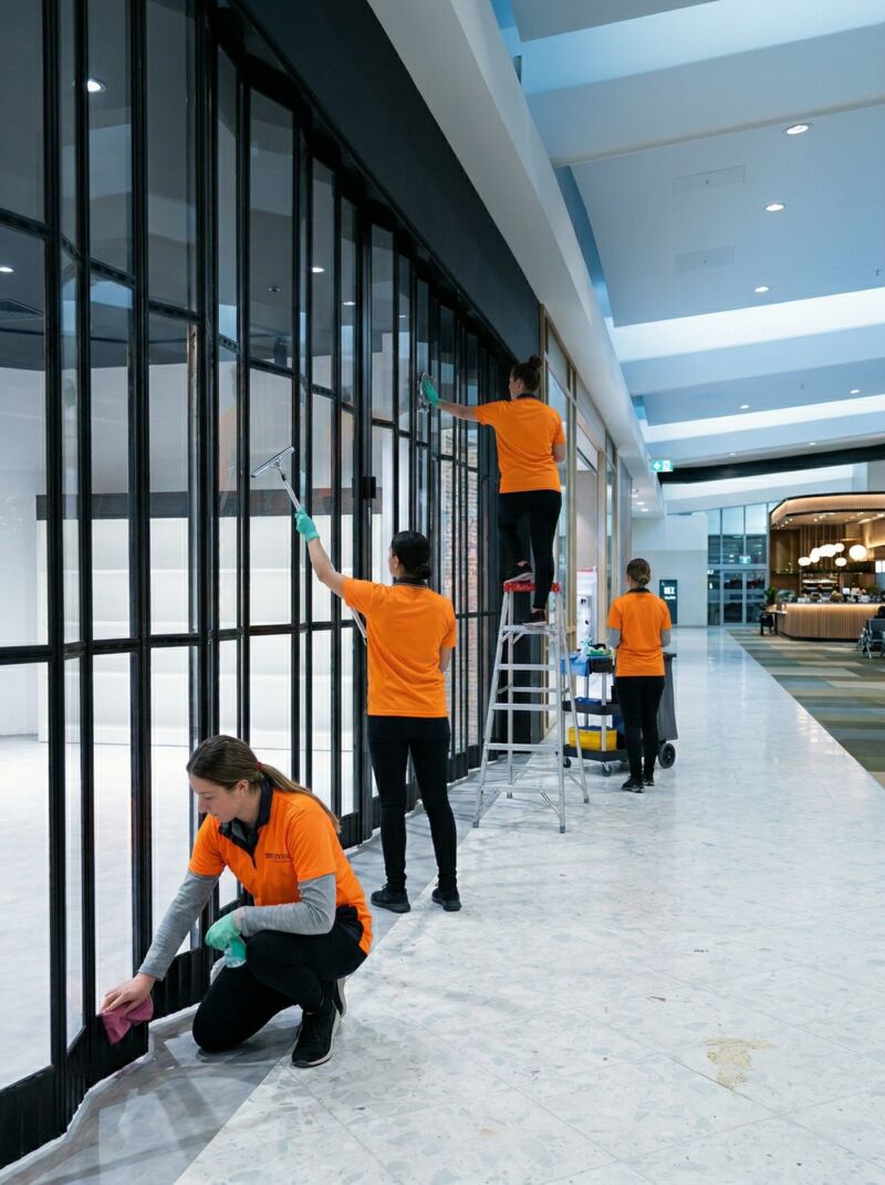 Commercial cleaning team